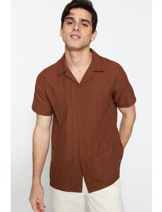 Trendyol Brown Regular Fit Linen Look Shirt