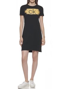 Dámské letní šaty se zlatým logem Calvin Klein - černé