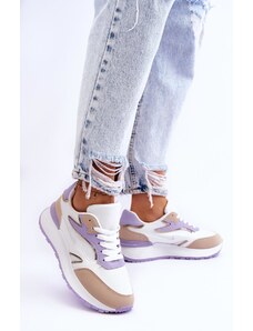 Botoshop Dámská sportovní obuv na platformě Bílo-fialová Henley
