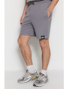 Trendyol Smoked Regular/Regular Cut Leg Label Embroidered Shorts