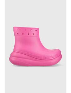 Holínky Crocs Classic Crush Rain Boot dámské, růžová barva, 207946, 207946.6UB-6UB