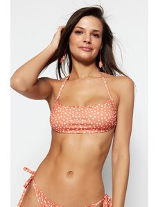 Trendyol Polka Dot Strapless Tunnel Bikini Top