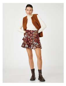 Koton Patterned Ruffle Mini Skirt