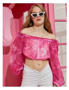 Koton Off Shoulder Balloon Sleeve Crop Blouse