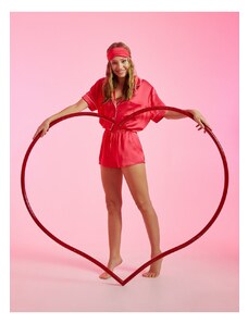 Koton Satin Pajama Bottoms with Shorts with Lace-Up Waist.