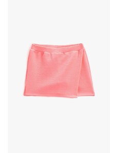 Koton Basic Mini Shorts Skirt Double Breasted Elastic Waist Textured
