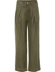 bonprix Chino kalhoty se sklady u pasu, z lyocellu Zelená
