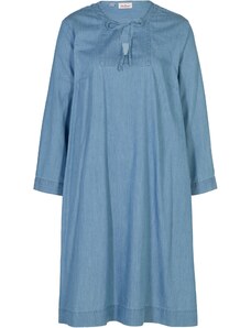 bonprix Džínové šaty s kapsami Modrá
