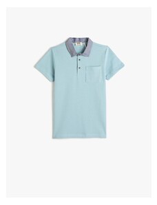 Koton Polo-Neck T-Shirt Short Sleeved One Pocket Detailed Cotton.