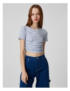 Koton Crop T-shirt with Short Sleeves, Crew Neck Slim Fit