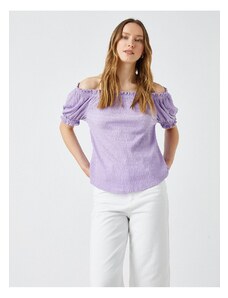 Koton Off-the-Shoulder Blouse with Short Balloon Sleeves