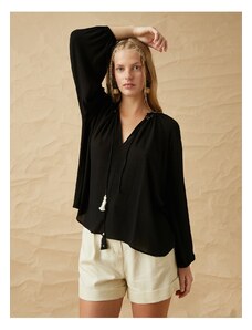 Koton Melis Ağazat X - Tassel Detailed Balloon Sleeve Blouse