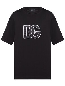 DOLCE & GABBANA Embroidered Logo Black tričko