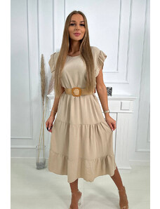 Fashionweek Italské šaty s volánky s ozdobným páskem K5997