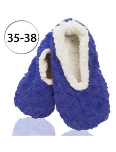 Emi Ross EJ-2201-BL5 Dámské pantofle, baleríny z ovčí vlny, 35-38 jednobarevné 2, modrá