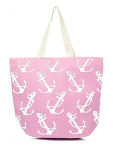Jordan Collection Růžová plážová taška s kotvami