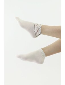 Moraj Elegantní ponožky 522 bílé s ozdobnou aplikací