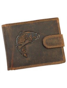 Pánská kožená peněženka Wild L895-FISH varianta 14 hnědá