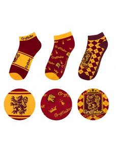 Cinereplicas Kotníkové ponožky Harry Potter - Nebelvír (3 páry)