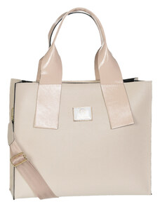 Barebag Elegantní větší béžová dámská kabelka do ruky S684 GROSSO