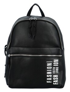 Turbo bags Trendový dámský koženkový batoh s potiskem Lia, černý