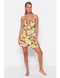 Trendyol Floral Patterned Mini Woven Beach Dress with Accessories