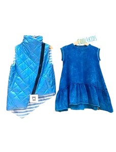 Dívčí džínové oversize šaty modré