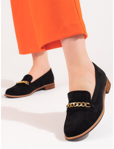 GOODIN Classic loafers with chain suede Shelvt black