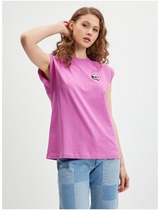 Růžové dámské tričko KARL LAGERFELD Ikonik - Dámské