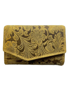 Roberto Dámská kožená peněženka s motivem žlutá 2819