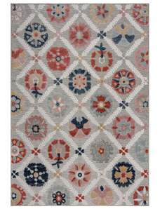 Flair Rugs koberce Kusový koberec Plaza Flora Grey – na ven i na doma - 120x170 cm