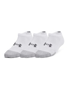 Under Armour UA Heatgear 3pk No Show Yth-WHT White / White / Steel