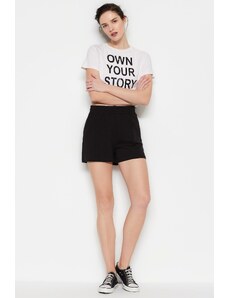 Trendyol Black Pocket Detailed High Waist Knitted Shorts