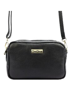 Kožená crossbody kabelka MiaMore 01-027 černá