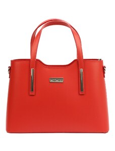 Kožená kufříková kabelka MiaMore 01-035 červená