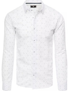 BASIC Pánská bílá košile se vzorem Bílá