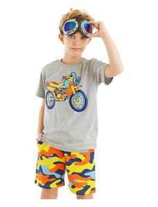 mshb&g Motorcycle Camouflage Boy's T-shirt Shorts Set
