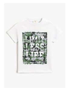 Koton Printed White Boys' T-Shirt 3skb10029tk
