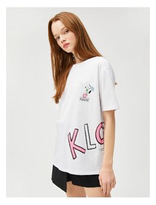 Koton Snoopy T-Shirt Short Sleeved Crew Neck Cotton