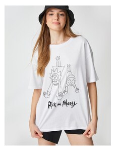 Koton Rick And Morty T-Shirt Oversized Crew Neck Short Sleeved Licensed