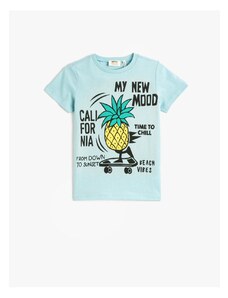 Koton Pineapple Printed T-Shirt Short Sleeve Crew Neck Cotton