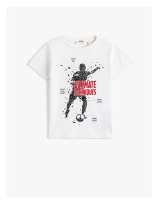 Koton Football Printed T-Shirt Short Sleeve Crew Neck Cotton