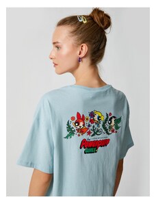 Koton Power Puff Girls T-Shirts Oversized Licensed Printed Back Crew Neck Short Sleeved
