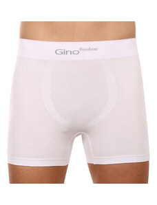 Pánské boxerky Gino bezešvé bambusové bílé (54004)