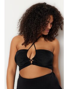 Trendyol Curve Plus Size Black Bikini Tops