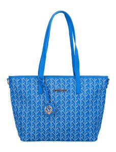 Coveri Výrazná dámská koženková kabelka přes rameno Poly, modrá