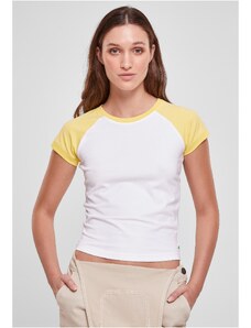 UC Ladies Dámské organické strečové krátké retro baseballové tričko bílé/vintagesun