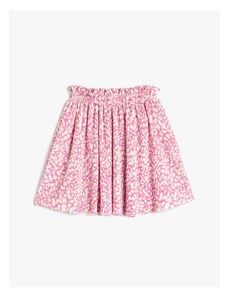 Koton Floral Skirt with Elastic Waist Pleated