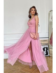 Šaty s tylovou sukní Celeste, Růžové
