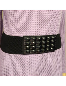 Made in Italy Dámský elastický pásek / opasek na gumu - černý
